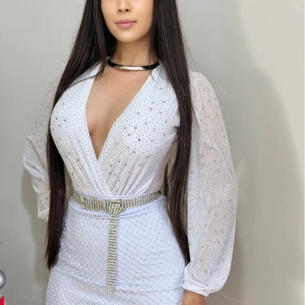 Bory branco de tule stras 5