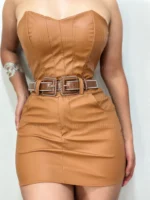 Corselet de couro caramelo 5