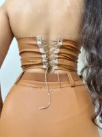 Corselet de couro caramelo 7
