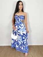 Vestido Azul estampado 1