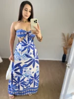 Vestido Azul estampado 3