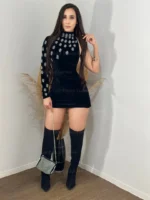 Vestido mula manga nula brilhantes 01