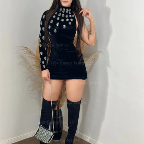 Vestido mula manga nula brilhantes 01
